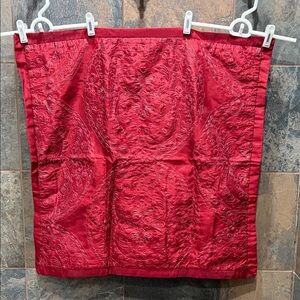 4 Red Embroidered Euro Sham (Used for Deco Only)
